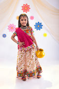Banjara India Kutchi Emboidered Black Girls Chaniya Choli with Dupatta (CC1-RJS) - White