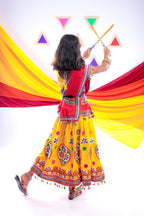 Banjara India Kutchi Emboidered Yellow Girls Chaniya Choli with Dupatta (CC-RING) - Yellow