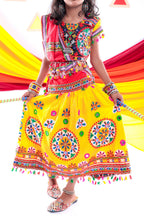 Banjara India Kutchi Emboidered Yellow Girls Chaniya Choli with Dupatta (CC-RING) - Yellow