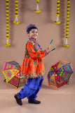 Banjara India Embroidered Kediya Dhoti Set For Boys KD-CONT-Orange