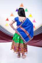 Banjara India Kutchi Emboidered Green Girls Lehenga Choli with Dupatta (CC-BTTA) - Green
