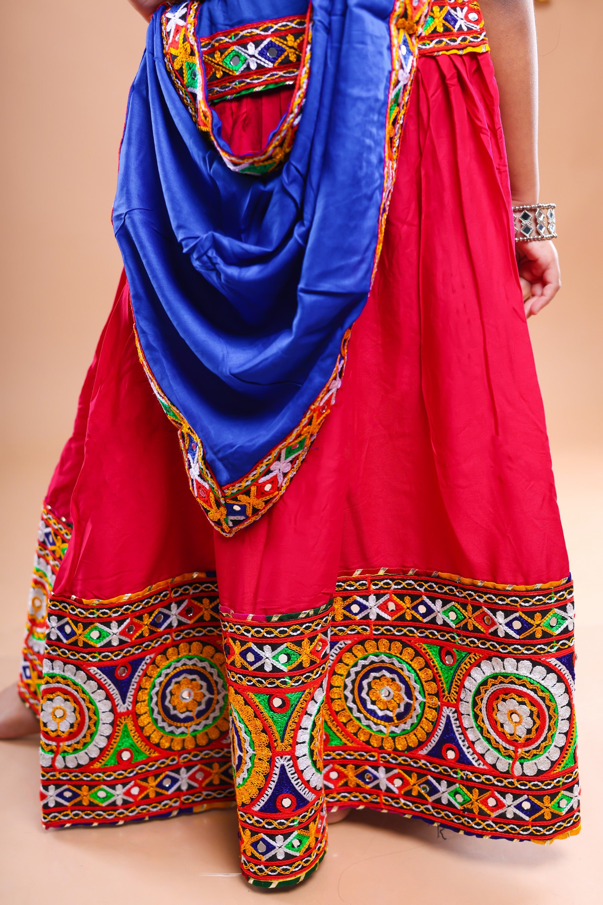 Banjara India Festive Wear Kutchwork Embroidered Girls Lehenga Choli Set with Dupatta (CC-CKKR) - Pink