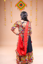 Banjara India Festive Wear Kutchwork Embroidered Girls Lehenga Choli Set with Dupatta (CC-CKKR) - Black