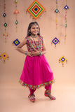 Banjara India Kutchi Emboidered Girls Dhoti Set (DHT-222) - Pink