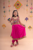 Banjara India Kutchi Emboidered Girls Dhoti Set (DHT-222) - Pink