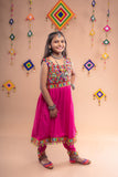 Banjara India Kutchi Emboidered Girls Dhoti Set (DHT-222) - Pink