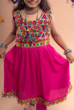 Banjara India Kutchi Emboidered Girls Dhoti Set (DHT-222) - Pink