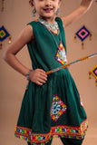 Banjara India Kutchi Embroidered Girls Dhoti Set (DHT-111) - Green