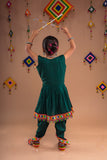 Banjara India Kutchi Embroidered Girls Dhoti Set (DHT-111) - Green