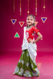 Banjara India Kutchi Embroidered Girls Chaniya Choli with Dupatta (CC-WHRK)-Green