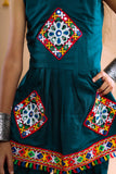 Banjara India Kutchi Embroidered Girls Dhoti Set (DHT-111) - Teal
