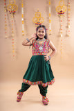 Banjara India Kutchi Emboidered Girls Dhoti Set (DHT-222) - Green
