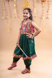 Banjara India Kutchi Emboidered Girls Dhoti Set (DHT-222) - Green