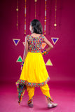 Banjara India Kutchi Embroidered Girls Dhoti Set (DHT-222) - Yellow