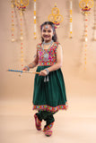 Banjara India Kutchi Emboidered Girls Dhoti Set (DHT-222) - Green
