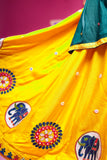 Banjara India Kutchi Embroidered Girls Chaniya Choli with Dupatta (CC-Flower)-Yellow