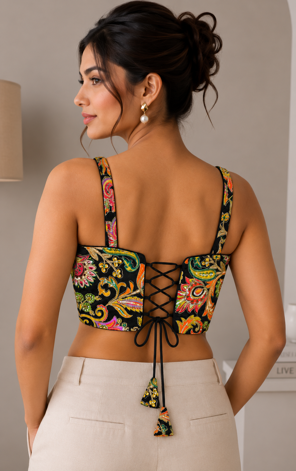 Banjara India Embroidered Festive Wear Latest Corset Style Blouse-BL-CRST-Green