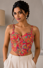 Banjara India Embroidered Festive Wear Latest Corset Style Blouse-BL-CRST-Pink