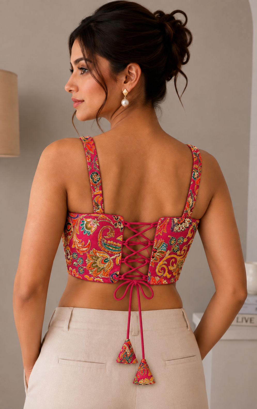 Banjara India Embroidered Festive Wear Latest Corset Style Blouse-BL-CRST-Pink