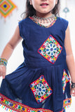 Banjara India Kutchi Embroidered Girls Dhoti Set (DHT-111) - Navy