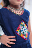 Banjara India Kutchi Embroidered Girls Dhoti Set (DHT-111) - Navy