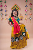 Banjara India Kutchi Embroidered Girls Chaniya Choli with Dupatta (CC-Bird)-Yellow
