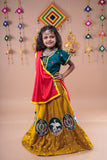 Banjara India Kutchi Embroidered Girls Chaniya Choli with Dupatta (CC-Bird)-Yellow