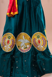 Banjara India Kutchi Embroidered Girls Chaniya Choli with Dupatta (CC-Bird)-Green