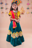 Banjara India Kutchi Embroidered Girls Chaniya Choli with Dupatta (CC-Bird)-Green