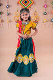 Banjara India Kutchi Embroidered Girls Chaniya Choli with Dupatta (CC-Bird)-Green