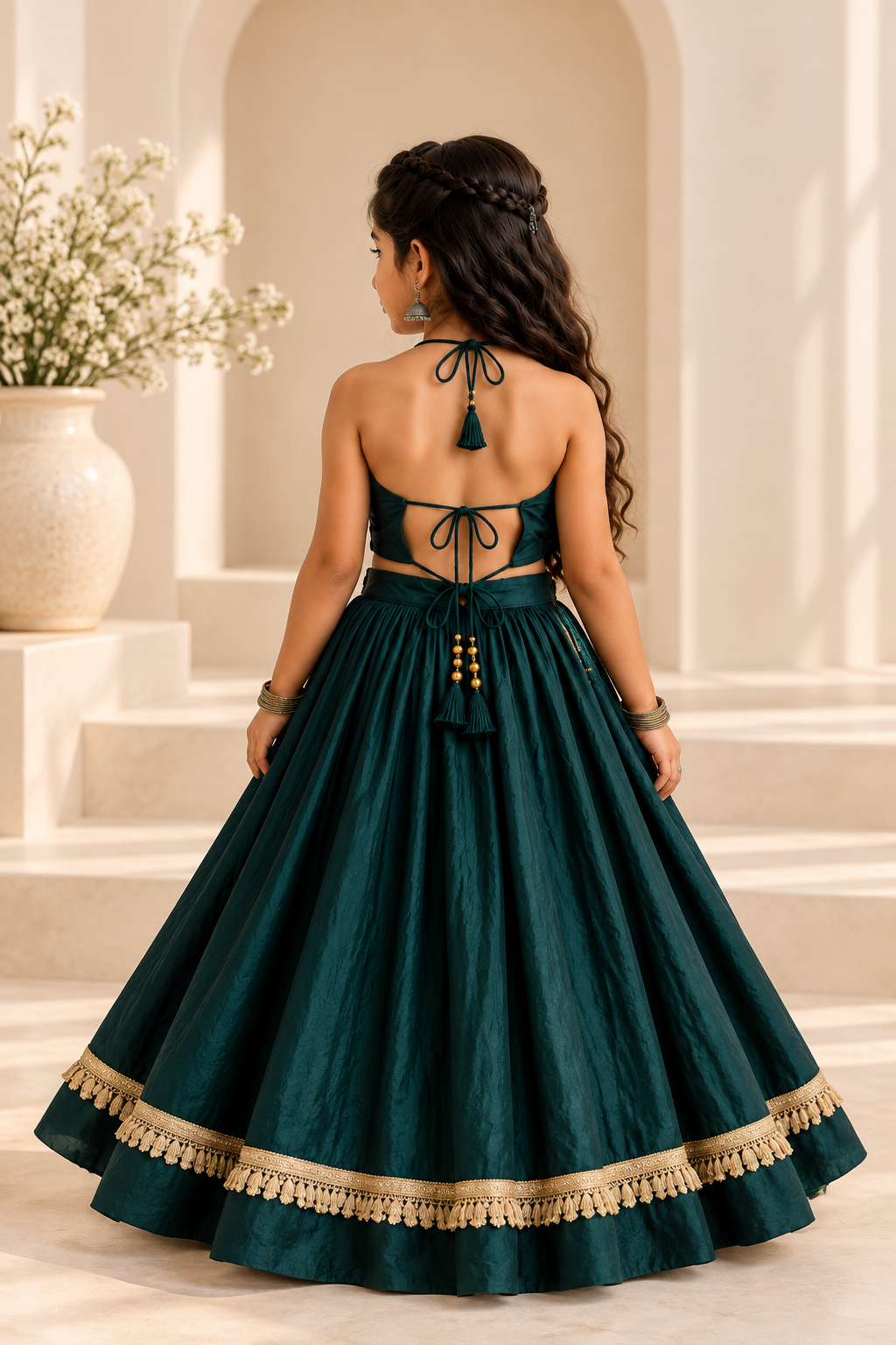 Banjara India Roman Silk Festive Wear Lehanga Choli Set (CC-SIYA-Green)