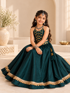 Banjara India Roman Silk Festive Wear Lehanga Choli Set (CC-SIYA-Green)
