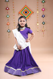 Banjara India Festive Wear Girls Lehenga Choli Set with Dupatta (CC-VERL) - Purple