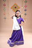 Banjara India Festive Wear Girls Lehenga Choli Set with Dupatta (CC-VERL) - Purple