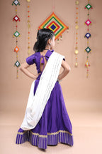 Banjara India Festive Wear Girls Lehenga Choli Set with Dupatta (CC-VERL) - Purple