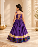 Banjara India Roman Silk Festive Wear Lehanga Choli Set (CC-SIYA-Purple)