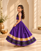 Banjara India Roman Silk Festive Wear Lehanga Choli Set (CC-SIYA-Purple)