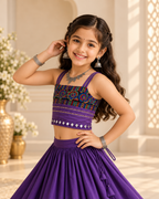 Banjara India Roman Silk Festive Wear Lehanga Choli Set (CC-SIYA-Purple)