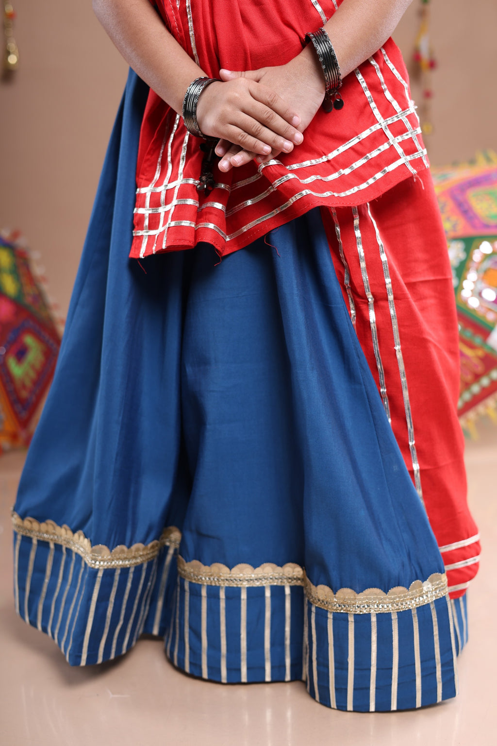 Banjara India Festive Wear Girls Lehenga Choli Set with Dupatta (CC-VERL) - Teal