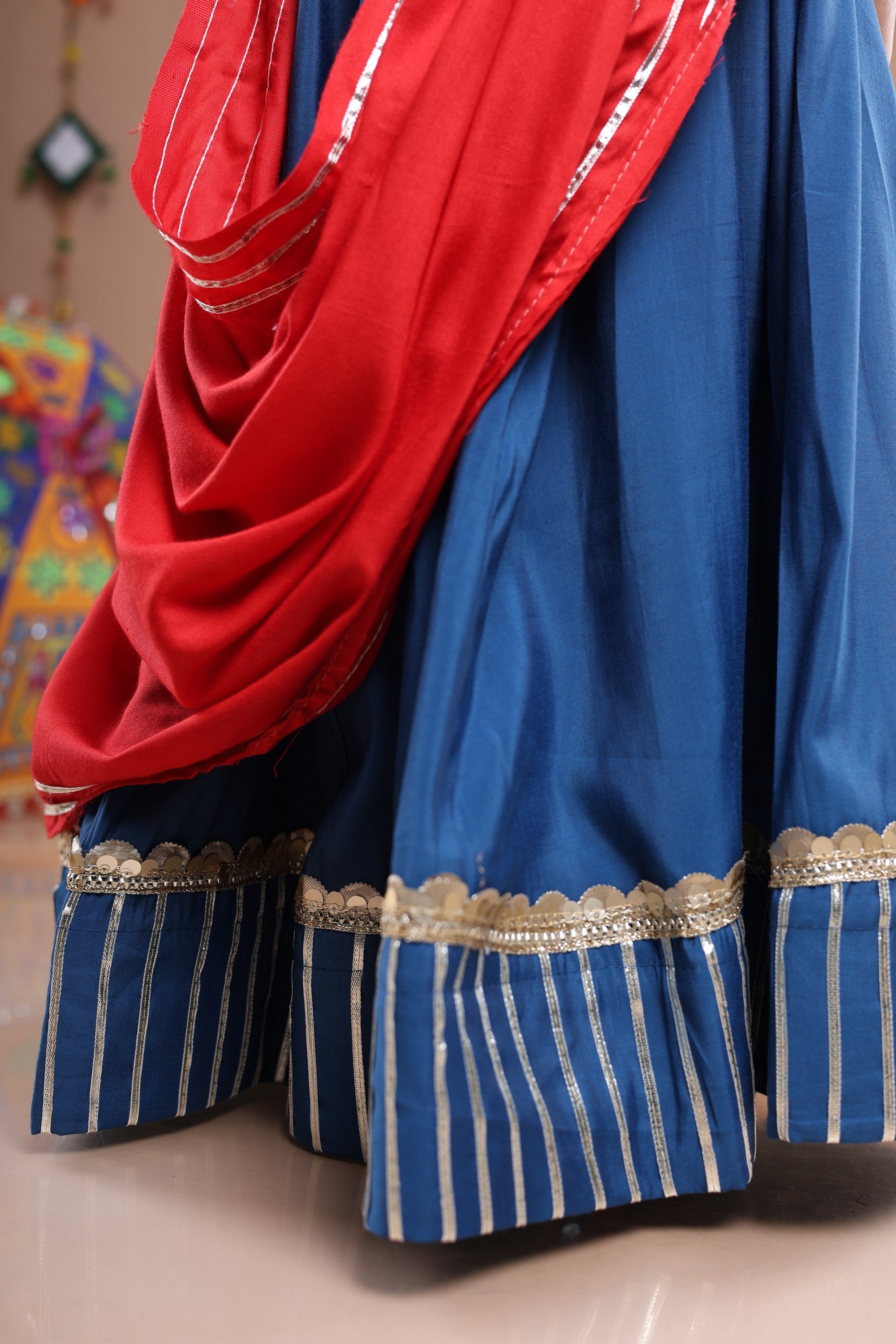 Banjara India Festive Wear Girls Lehenga Choli Set with Dupatta (CC-VERL) - Teal