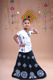 Banjara India Kutchi Embroidered Girls Chaniya Choli with Dupatta (CC-WHRK)-Black