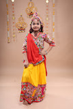 Banjara India Festive Wear Kutchwork Embroidered Girls Lehenga Choli Set with Dupatta (CC-JHMK) - Yellow