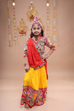 Banjara India Festive Wear Kutchwork Embroidered Girls Lehenga Choli Set with Dupatta (CC-JHMK) - Yellow