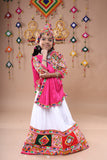 Banjara India Festive Wear Kutchwork Embroidered Girls Lehenga Choli Set with Dupatta (CC-JHMK) - White