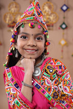 Banjara India Festive Wear Kutchwork Embroidered Girls Lehenga Choli Set with Dupatta (CC-JHMK) - White
