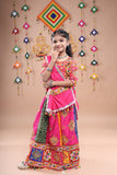 Banjara India Festive Wear Kutchwork Embroidered Girls Lehenga Choli Set with Dupatta (CC-SNDO) - Pink