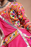 Banjara India Festive Wear Kutchwork Embroidered Girls Lehenga Choli Set with Dupatta (CC-SNDO) - Pink