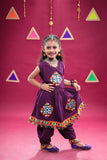 Banjara India Kutchi Embroidered Girls Dhoti Set (DHT-111) - Wine