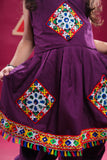 Banjara India Kutchi Embroidered Girls Dhoti Set (DHT-111) - Wine