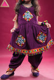 Banjara India Kutchi Embroidered Girls Dhoti Set (DHT-111) - Wine
